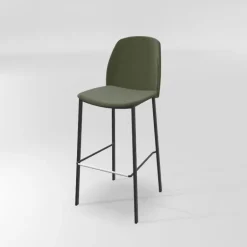 Olivia Tabouret de bar en tissu avec pieds métal