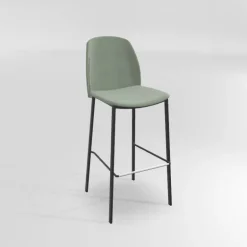 Olivia Tabouret de bar en tissu avec pieds métal