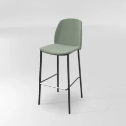 Olivia Tabouret de bar en tissu avec pieds métal