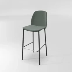 Olivia Tabouret de bar en tissu avec pieds métal