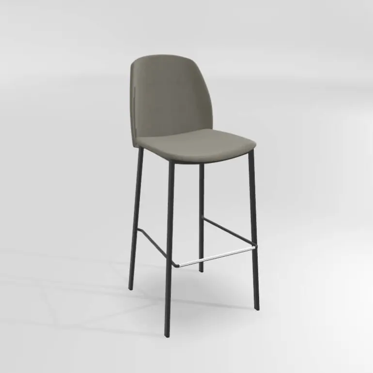 Olivia Tabouret de bar en tissu avec pieds métal