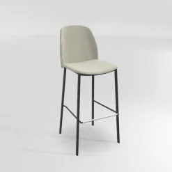 Olivia Tabouret de bar en tissu avec pieds métal