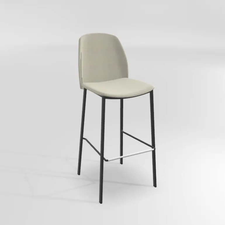 Olivia Tabouret de bar en tissu avec pieds métal