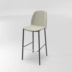 Olivia Tabouret de bar en tissu avec pieds métal