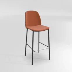 Olivia Tabouret de bar en tissu avec pieds métal