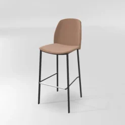 Olivia Tabouret de bar en tissu avec pieds métal