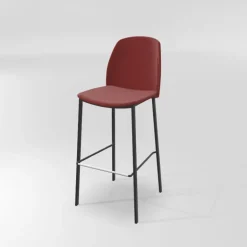 Olivia Tabouret de bar en tissu avec pieds métal