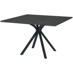 Onyx Table carrée en stratifié avec pied central en métal