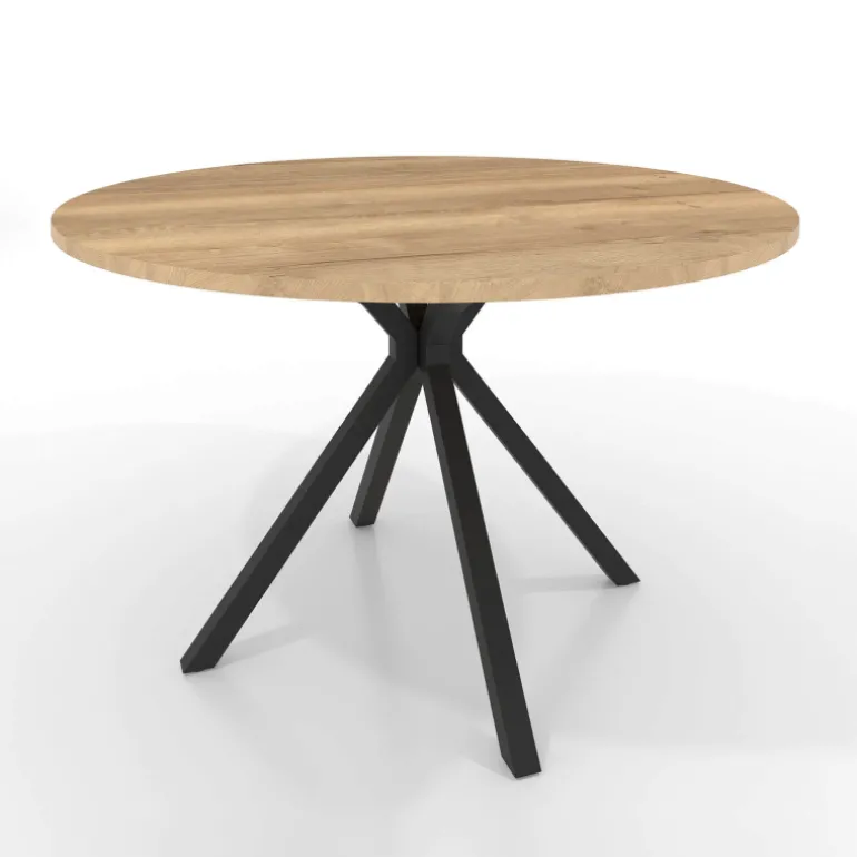Onyx Table ronde en stratifié avec pieds en métal moderne