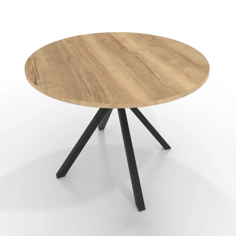 Onyx Table ronde en stratifié avec pieds en métal moderne