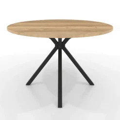 Onyx Table ronde en stratifié avec pieds en métal moderne
