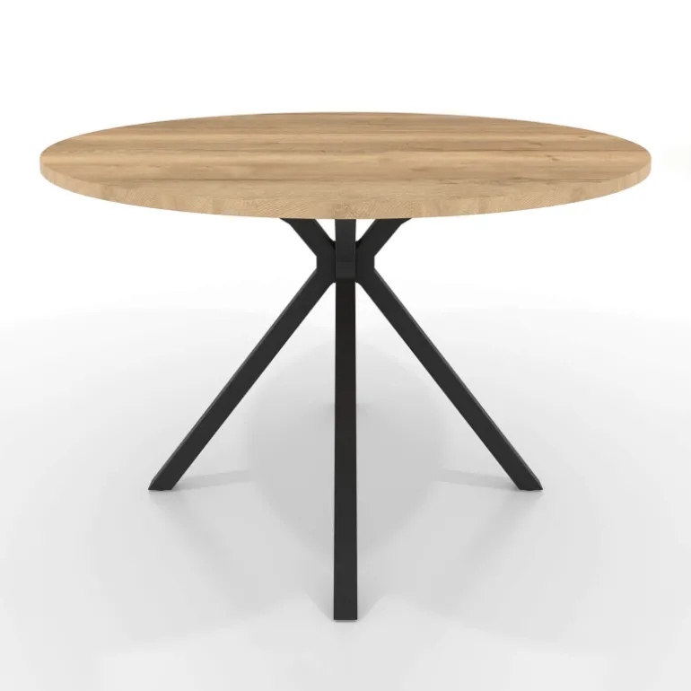 Onyx Table ronde en stratifié avec pieds en métal moderne