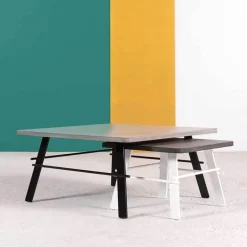 Opale Table basse design carrée en béton ciré fabrication française