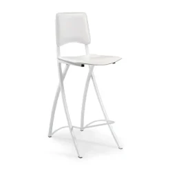 Ophélie Carrier® Tabouret snack de fabrication française en métal et croûte de cuir