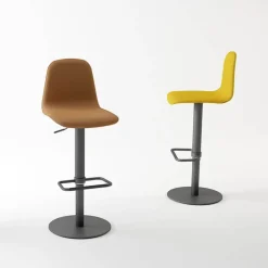 Orange Tabouret réglable en synthétique avec repose