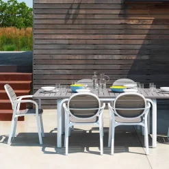 Palma Fauteuil de jardin en polypropylène coloris blanc et taupe