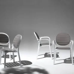 Palma Fauteuil de jardin en polypropylène coloris blanc et taupe