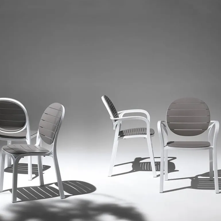 Palma Fauteuil en polypropylène coloris blanc et taupe
