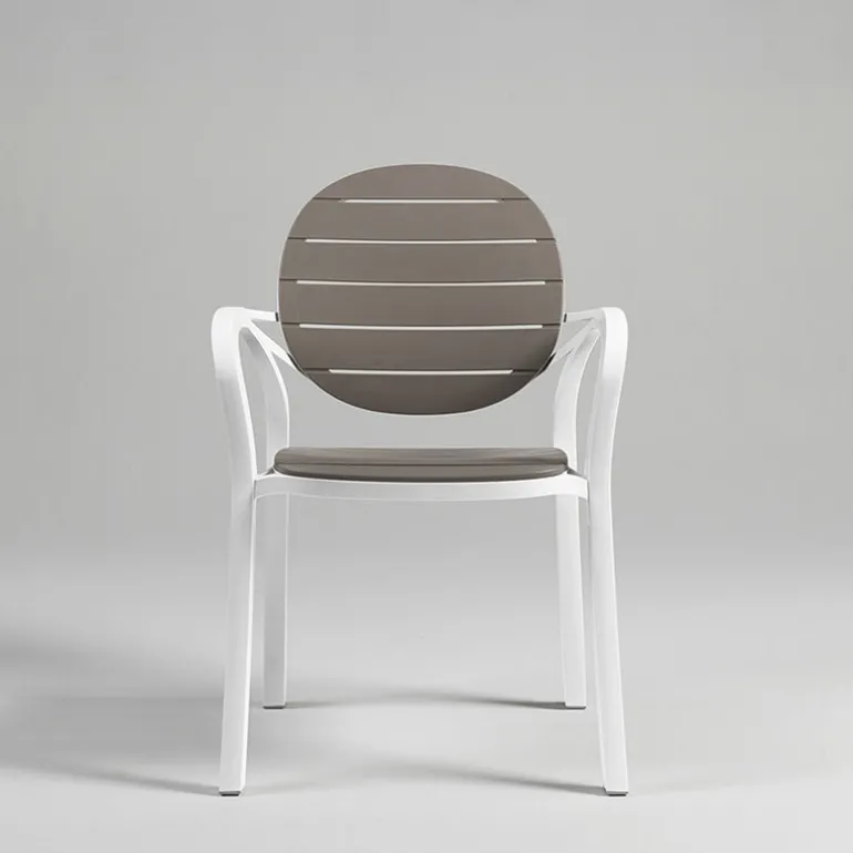Palma Fauteuil en polypropylène coloris blanc et taupe