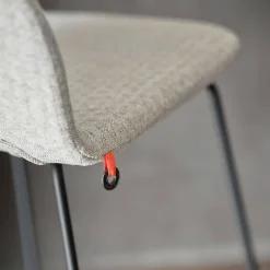 Pamp Mobitec ® Tabouret snack design en tissu avec dossier bas et pieds en métal