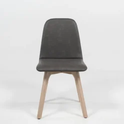 Pandora Chaise de salle à manger scandinave en synthétique et bois