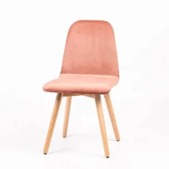Pandora diamant Chaise scandinave en tissu dos matelassé pieds bois