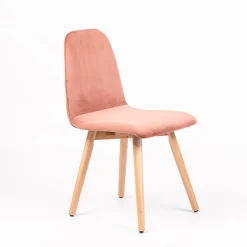 Pandora diamant Chaise scandinave en tissu dos matelassé pieds bois