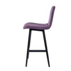 Pandora Tabouret snack scandinave en tissu avec pieds en bois massif