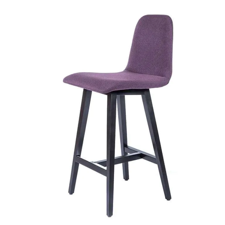 Pandora Tabouret snack scandinave en tissu avec pieds en bois massif