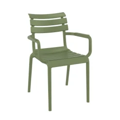 Paris Fauteuil de jardin empilable en polypropylène avec accoudoirs