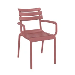 Paris Fauteuil de jardin empilable en polypropylène avec accoudoirs