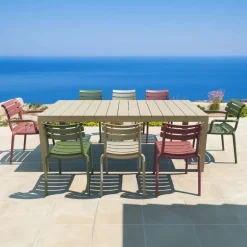 Paris Fauteuil de jardin empilable en polypropylène avec accoudoirs