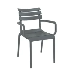 Paris Fauteuil de jardin empilable en polypropylène avec accoudoirs