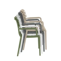 Paris Fauteuil moderne empilable en polypropylène