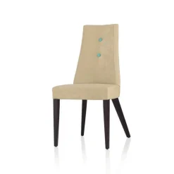 Park Chaise contemporaine en tissu et pieds bois