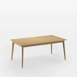 Paul Table extensible scandinave en boisavec liseré coloré