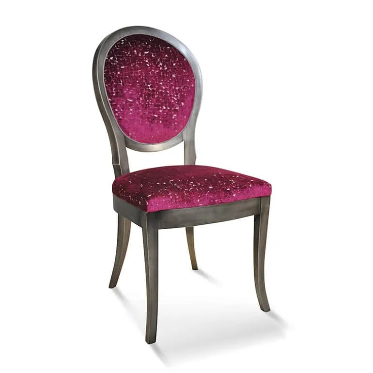 Pauline Chaise médaillon en bois massif et tissu fabrication française