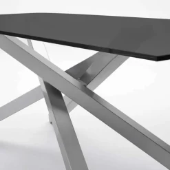 Péchino Midj® Table design en verre trempé et piétement mikado en métal
