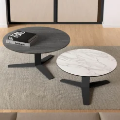 Peliccan mini Table basse moderne en céramique et métal