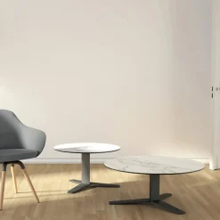 Peliccan mini Table basse moderne en céramique et métal