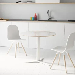 Peliccan Table ronde petit espace en verre et métal