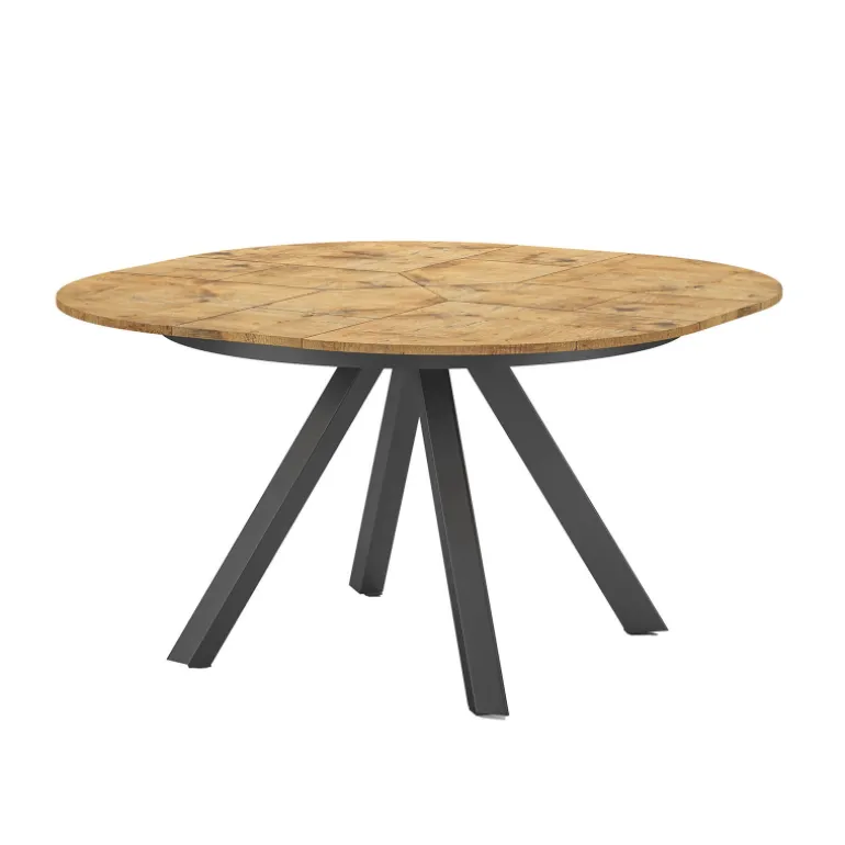 PetaloTable ronde design extensible avec pieds en métal