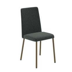 Pierrot Chaise de salle à manger confortable en tissu et pieds en métal