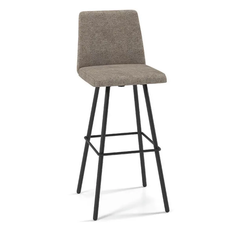 Pinot Tabouret bar pivotant en tissu et pieds en métal obliques