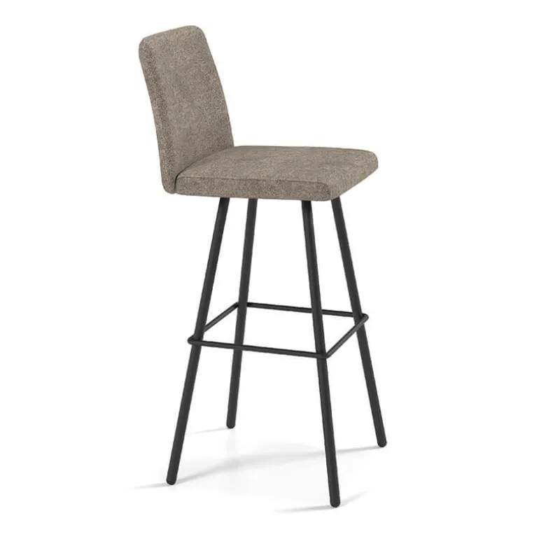 Pinot Tabouret bar pivotant en tissu et pieds en métal obliques