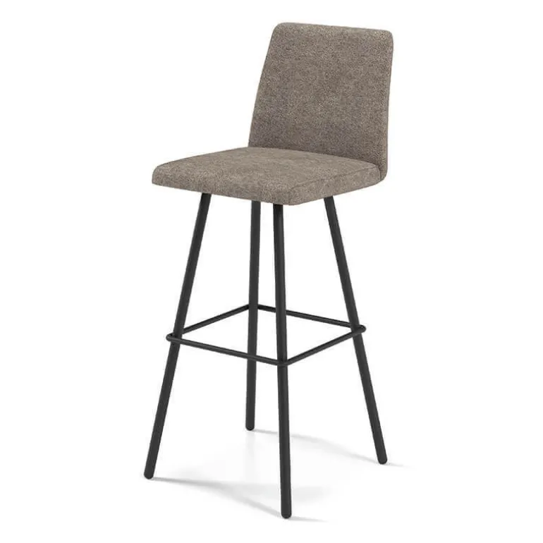 Pinot Tabouret bar pivotant en tissu et pieds en métal obliques