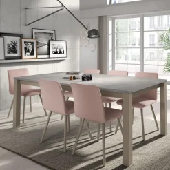 Pisa Chaise de salle à manger moderne en métal et simili