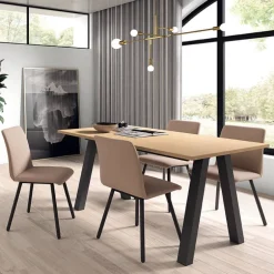 Pisa Chaise de salle à manger moderne en métal et simili