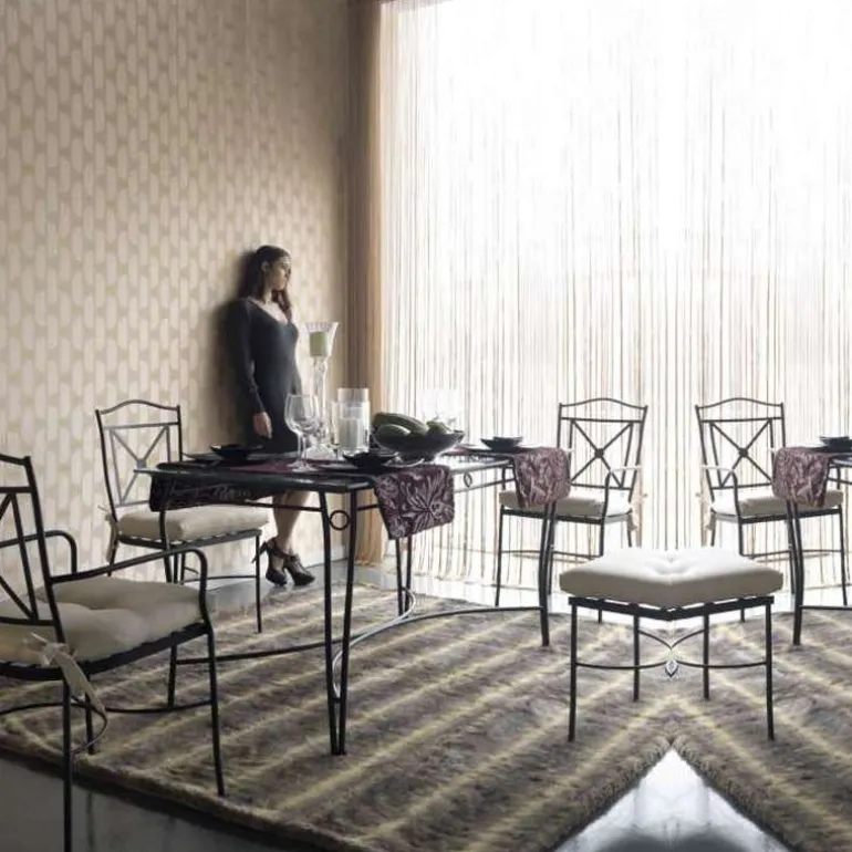 Pisa Table provençale en verre trempé et acier