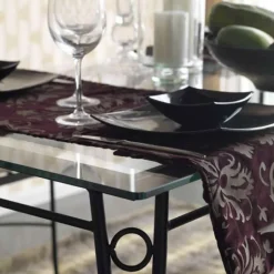 Pisa Table provençale en verre trempé et acier